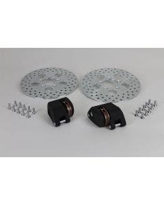 V-Twin 23-1214 Black Front Dual Disc Caliper & 10" Disc Kit 73-83 Harley FX XL