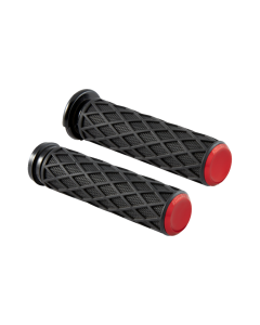 Arlen Ness 500-017 Red Diamond TBW Grips 4 Harley 08-22 Models
