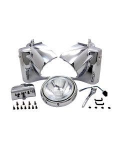 V-Twin 24-0355 Chrome 7" Headlamp Cowl Nacelle Assembly Harley FLH/T 86-13