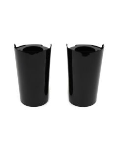 V-Twin Black 49mm Fork Boots Cow Bells Slider Covers for Harley Touring 14-17