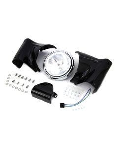V-Twin 24-19647" Headlamp Nacelle Cowl Kit Black Harley Shovelhead FL 60-84