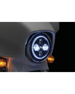 Kuryakyn Orbit Vision 7" LED w/ White LED Halo Harley Headlight FLH/T 2460