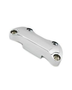 Chrome Smooth w Skirt 1" Handlebar Clamp Cover Harley FL FX 99-Up 25-0592