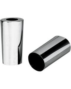 Custom Chrome Smooth Chrome Stock Length Repl OEM 41mm Upper Slider Covers 84-13