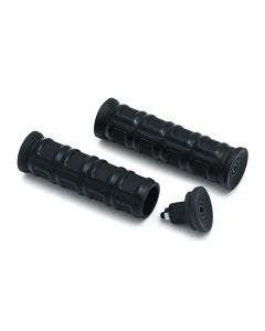 Kuryakyn 6677 Black Dillinger Grips EPDM Aluminum Universal 1" Handlebars Fit
