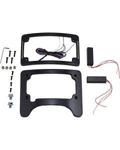 Custom Dynamics Black Tag Plate Frame w/ LED Light Signals 97-Up Harley Touring