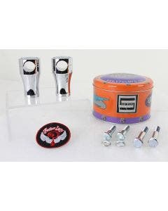 V-Twin 26-0155 Chrome Indian Larry Billet 3" Riser Set 1" Clamp Handlebars