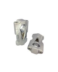 V-Twin 26-0936 V-Tech Chrome Flat Handlebar Riser Set with Contrast Cut Harley