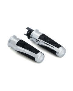 Kuryakyn 5766 Chrome Phantom Grips Indian Cruiser Aluminum 14-17