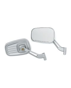 Kuryakyn 6654 Silver Dillinger Mirrors 3.5" x 5.5" Harley Davidson Universal