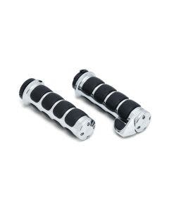 Kuryakyn 6212 Chrome Premium ISO-Grips w/ Throttle Boss Harley Cable Throttle