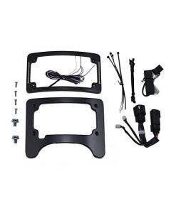 Custom Dynamics Black Tag Plate Frame w/ LED Light Signals 14-Up Harley Touring