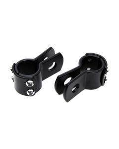 Black 1" Footpeg Mount Clamp Set OE 50904-85T Harley Davidson & Custom Chopper