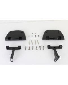 V-Twin Black Passenger Footboards D-Shaped OE 53070-00A Harley FLT Touring 93-17
