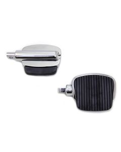 Chrome 4" Mini Driver Footboard Set Harley Dyna Softail 86-Up Repl OE 50500109