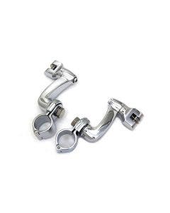 V-Twin 26-0753 Chrome Highway Bar Footpeg 1 1/4" Mount Set Black