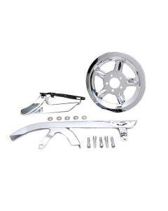 Chrome Belt Guard and Pulley Cover Kit OE Repl 60402-04 Harley Sportster 04-Up