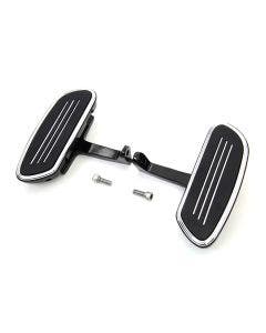 Black Passenger Floorboards Mounts Streamliner Style 50378-07B Harley FLT 93-08