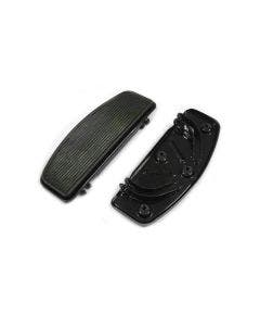V-Twin 27-1000 Black Driver Footboard Set Black 'D' Shape Harley FLST FLT 06-19 OE 50621-06