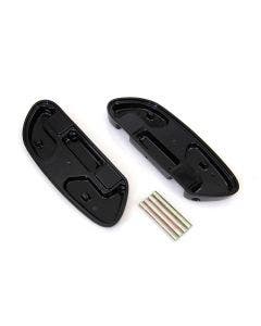 Black Passenger Footboard Floorboard Shell Set w/o Rubber Harley Touring 93-17
