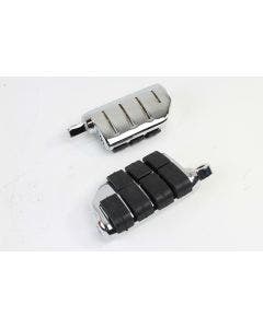 Chrome Double Wide Lions Paw Style Footpeg Set Male Mount Harley Custom Chopper