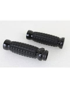 V-Twin 28-0012 Alligator Style Grip Set Cable Throttle Black Harley 82-95
