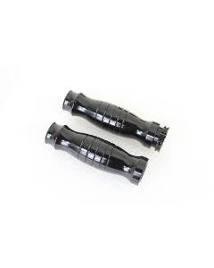 V-Twin 28-0461 Billet Black Handlebar Profile Barrel Grip Set 84-17 Harley FLT