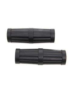 V-Twin Black Hillclimber 1" Grip Set 40s Style Harley Softail Sportster 76-Up