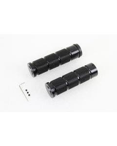V-Twin 28-0871 Retro Throttle by Wire Grip Set Black Harley FLT FLST FXST 08-Up