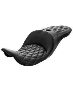 Danny Gray Tourist Tall 2-Up Seat Leather Diamond Stitch Harley Touring 08-Up