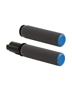 Arlen Ness Knurled Blue TBW Grips 4 Harley 23-24 Road/Street Glide