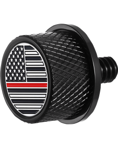 Figurati Black Contrast Red Line Flag Seat Mounting Knob 4 Harley 65-22 Touring