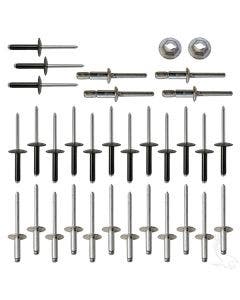 RHOX RIV-023 Complete Body Rivet Fastener Kit for 1996-Up EZGO TXT Golf Cart