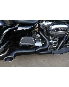 V-Twin 2-into-1 Turnout Exhaust Header Set Black Harley Milwaukee Eight 17-20