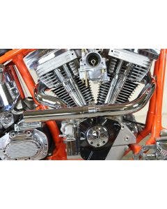 V-Twin 29-0206 Chrome 2:1 Siamese 1-3/4" Exhaust Header Set Harley XL FL 86-Up