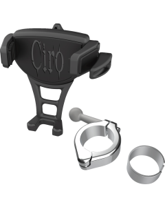 Ciro Black Constrictor Phone Holder W/ Chrome 1-1/8"|1-1/4" Handlebar Mount 4 Harley 