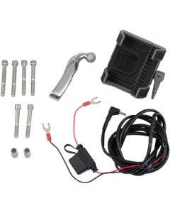 Ciro 50210 Premium Smartphone GPS Holder w/ Charger & Chrome Mount Harley