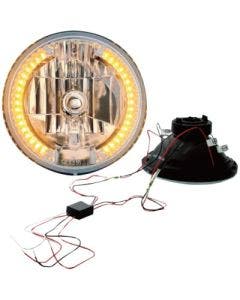 Headwinds Chrome 7" Headlamp Halogen Headlight w/ Snake Eye Turn Signals Harley