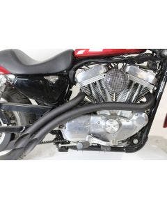 V-Twin 30-0005 Black 2" Curved Radius Exhaust Header Set 07-Up Harley Sportster