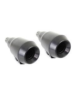 Black Grenade Slip-On Muffler Exhaust Set 1.75" Inlet Harley & Custom Chopper 