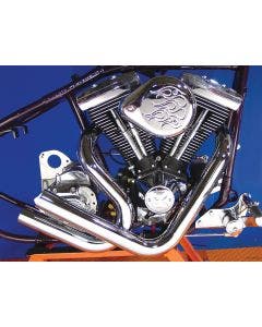V-Twin Chrome Radii Stack Exhaust Pipes for 84-06 Harley Softail FXST FLST