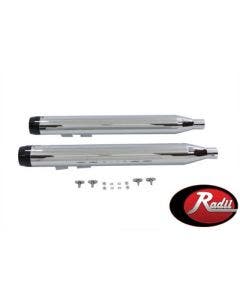 V-Twin Chrome 3.5" Slip-Ons Mufflers Exhaust Pipes 95-16 Harley Touring Bagger