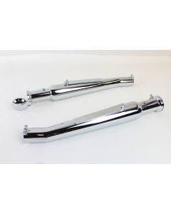 V-Twin 30-0848 Chrome Megaphone Upsweep Flapper Muffler 1-3/4" Pipes Harley