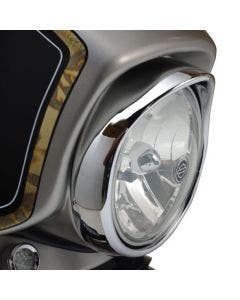 Chrome Smooth 7" Headlight Trim Ring Bezel W/Built-In Visor Harley FLHT FLHX 80-13