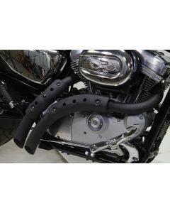 V-Twin 30-1286 Black 2" Magnum Drag Exhaust w/ Heatshield Harley Sportster 04-13