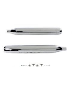 V-Twin 30-1413 Muffler Set with Chrome Long Tapered End Tips Harley FLT 95-16