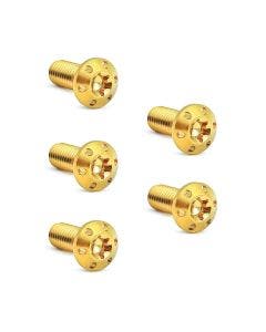 Arlen Ness Gold Titanium Rear Holeshot Brake Rotor Bolt Kit 4 Harley Models 3/8