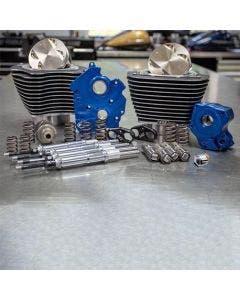 S&S M8 Power Package 124" Oil Cooled Chain Drive Highlighted Fins Chrome Tubes