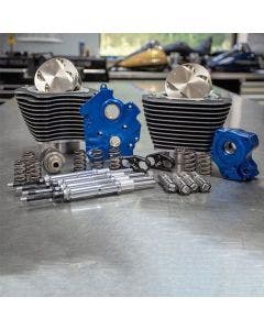 S&S M8 Power Pack 128 Oil Cooled Chain Drive Highlighted Fins Chrome Tubes 310-1103B