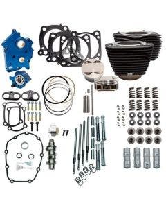 S&S M8 Power Pack 128 Oil Cooled Chain Drive Non-Highlighted Fins Chrome Tubes